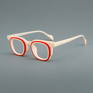 Nouvelles lunettes vintage à monture pleine en verre transparent uni 30112, en matériau assemblé tendance, vente en gros sur place à Danyang, pour myopie et <span class=keywords><strong>presbytie</strong></span> - Product Image 4