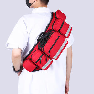 Tas Pinggang Pertolongan Pertama Merah untuk Penyimpanan Medis, Tas Penyelamatan Perjalanan, Kantong Kosong, Tas Selempang Kompak untuk Obat dan Perlengkapan Survival - Product Image 4