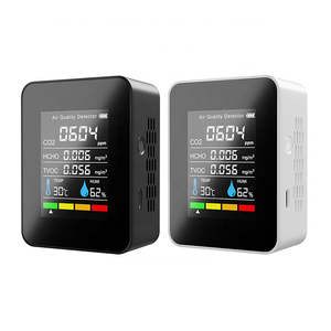 5 trong 1 CO2 <span class=keywords><strong>Meter</strong></span> kỹ thuật số nhiệt độ độ ẩm <span class=keywords><strong>Tester</strong></span> Carbon Dioxide TVOC hcho Detector chất lượng không khí Màn hình CO2 cảm biến màn hình - Product Image 2