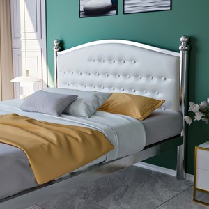Cama Metálica Tsuneyuki de 1.5m/1.8m, Tamaño Doble, Cabecera Tapizada, Muebles para Dormitorio - Product Image 3