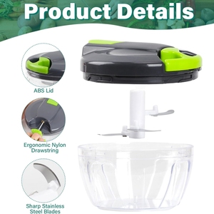 <span class=keywords><strong>Hachoir</strong></span> manuel à cordon - <span class=keywords><strong>Hachoir</strong></span> à légumes, ail et oignon portable avec lames en acier inoxydable pour la cuisine - Product Image 3