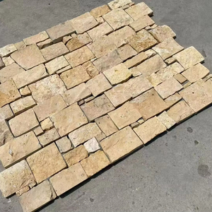 Revestimiento de Pared de Piedra Caliza Natural Beige, Acabado Rústico, Lujoso y Duradero, Baldosas para Piso Exterior, Modernas para Hoteles y Villas - Product Image 1