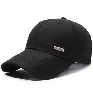 Mens Spring Autumn Sun protection Sports <b>Cap</b> Small Iron Label Simple Atmospheric Dome <b>Plain</b> Baseball <b>Cap</b> - Product Image 2