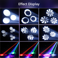 Mini projecteur de scène professionnel 120w, effet laser 4 trous, 7 couleurs, 7 gobos, prisme laser, tête mobile, faisceau lumineux pour DJ, discothèque, karaoké