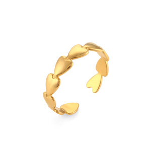 Multi Layer Hollow Open <b>Adjustable</b> Stainless Steel <b>Ring</b> 18K Gold Plated Minimalist Stackable Trendy Finger Jewelry For Women - Product Image 5