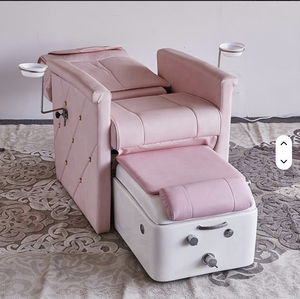 Pink Electric European Style Spa <b>Massage</b> Drainage Pump Reversible <b>Foot</b> Bath Pedicure Chair with Beauty Deck Customizable Color - Product Image 5