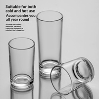 Gobelet en verre transparent en gros, grande capacité, pour café, lait, jus, boissons froides, spiritueux, restaurant, utilisation avec logo personnalisé
