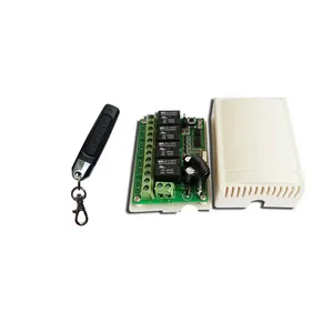 4 channel relay switch DC12V 24V learning code transmitter receiver for light/garage door