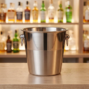 Cubo de Hielo para Bar en Casa, Clásico y Moderno, de Acero Inoxidable de Dos Tonos, con Capacidad de 3L, Multifuncional y Ecológico para Fiestas - Product Image 3
