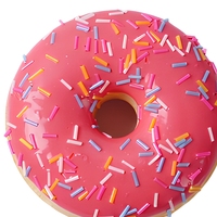 Jouet sensoriel anti-stress en silicone en forme de donut avec design saupoudré, cadeau unisexe