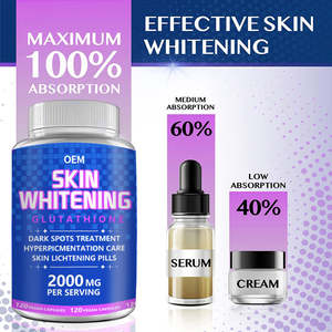 Cápsulas de L-glutatión Puro Halal, Suplemento Vegano de Marca Privada para Blanquear, Aclarar y Antienvejecimiento de la Piel, Antioxidante - Product Image 3