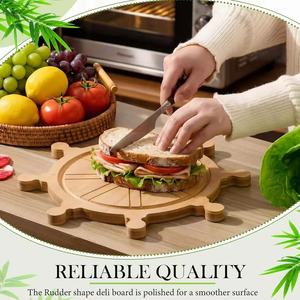 Bandeja Redonda de Madera para Quesos, Bandeja Resistente de Madera Maciza para Filetes y Embutidos, Ideal para Fiestas - Product Image 3