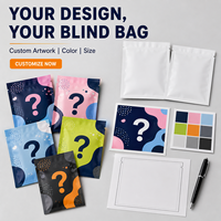 Sacs opaque personnalisés imprimés, pochettes à trois soudures latérales pour assortiments de fournitures artisanales, impression de logo à motif ondulé
