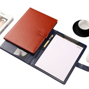 X515 A4 Size Luxury Leather Embossed Superior Quality Presentation Folder Office Notepad <b>Ring</b> Organizer File <b>Binder</b> Zipped Padfo - Product Image 3