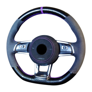 Accessoires de voiture couverture de <span class=keywords><strong>volant</strong></span> en daim de fibre de carbone pour Volkswagen VW <span class=keywords><strong>Scirocco</strong></span> Golf GTD Variant Jetta GLI Polo GTI - Product Image 3