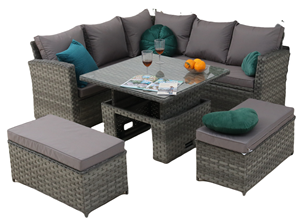 Ensemble <span class=keywords><strong>de</strong></span> canapés en rotin moderne - Mobilier d'extérieur imperméable pour <span class=keywords><strong>jardin</strong></span>, salle à manger et cour - Product Image 3