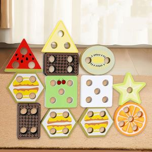Custom Kids New Arrival Classic Toy Natural Wood Stacking Block Game Wooden Stacker for Toddlers - Product Image 4