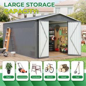 Grand hangar en métal imperméable en acier galvanisé populaire de 10X12 FT portes latérales doubles faciles à assembler <span class=keywords><strong>pour</strong></span> entrepôt - Product Image 4