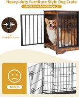 Portes Modernes Élégantes Rustiques en Bois et Métal Noir avec Décorations Linéaires pour Extérieur, Niche pour Chien, Chambre, Lit pour Chien, Salle à Manger, Cuisine, Villa, Hôtel