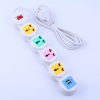 Power Strip dengan USB 4 Outlet Multi-Fungsi Extension Socket