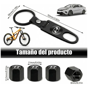 Bouchons de valve de pneu Kia, 4 pièces, avec porte-clés antivol pour roue - Product Image 4