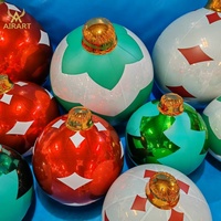 Boule miroir de Noël suspendue pour la décoration des halls commerciaux, ballon gonflable en feuille d'aluminium pour la décoration suspendue de Noël