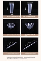 Gobelet à collation jetable à paroi simple de 16 onces, plateau à collation de 90 mm de diamètre, gobelets en plastique pour jus, thé au lait, boissons froides, fondue