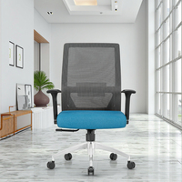 Chaise de bureau ergonomique économique à dossier haut en tissu pivotant, style patron, pour personnel, prix d'usine