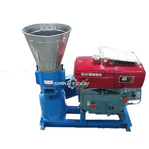 30-50kg/h Small Feed Pellet Mill Diesel Engine Mobile Wood Sawdust Pelleting Machine For Home