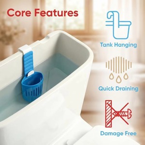Silicone Toilet Tank <b>Tablet</b> <b>Holder</b> Adjustable Toilet Cleaner Bracket Waterproof Easy Cleaning Bath Accessory - Product Image 2