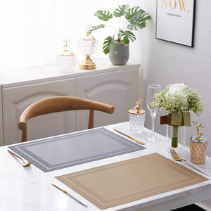 Chất Lượng Cao Vàng PVC Bảng Trang Trí Thảm Thiết Lập Sang Trọng Cổ Điển Nhựa Dệt Placemat Cho Nhà Hàng Khách Sạn Bữa Ăn Tối Ăn Uống Tấm - Product Image 4