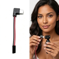 Cable de Carga USB Tipo C Hembra de 90 Grados con Conector JST de 2 Pines, Arnés de Cables Rojo y Negro, Ensamblaje de Cable de Alimentación para PCB, OEM Personalizado
