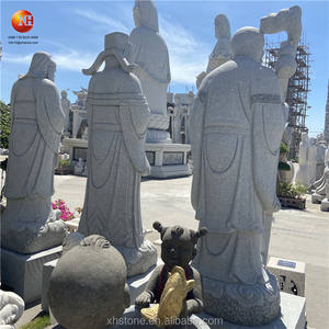 รูปปั้นแกะสลักหินขนาดใหญ่ รูปปั้นฟู่ลู่โส่ว สามดวงดาวนำโชค สำหรับตกแต่งสวนวัด - Product Image 6