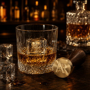 Sello Vintage para Cubitos de Hielo para Personalizar Whisky - Sello con Logotipo Personalizado con Impresión UV para Hacer Hielo Transparente en Casa 22 - Product Image 1