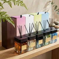 Bouteille diffuseur de parfum en verre LR21 500ml, écologique, sans plomb, vide, avec bouchon en bois carré, pour DIY, parfum longue durée