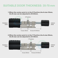 Cerradura de Cilindro Inteligente Euro, Cerradura Digital Ajustable Tuya Smart Lock, Aplicación TTLock, Reemplazo de Cerraduras Mecánicas Antiguas