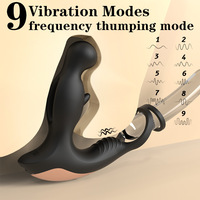 Fernbedienungsfähiger Vibrations-Prostatamassager mit Hohlraum und Doppelring für Anale Stimulation und Orgasmus HOO1