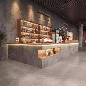 مكتب استقبال خشبي عصري للمنزل بار صالة ألعاب رياضية مطعم فنادق أثاث تجاري وصديقي - Product Image 3