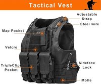 Gilet tactique camouflage imperméable réglable, vêtement léger en Oxford, protection de sécurité en plein air, noir