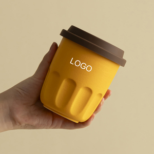 Custom 350ml Reusable Coffee to Go Cup Engravable Ceramic Mug with Silicone Lid - Product Image 1