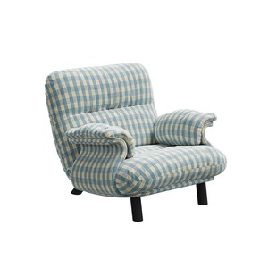 <span class=keywords><strong>Fauteuil</strong></span> individuel en tissu bleu ciel style coréen, décontracté, inspiré des designers, à carreaux bleu ciel - Product Image 6
