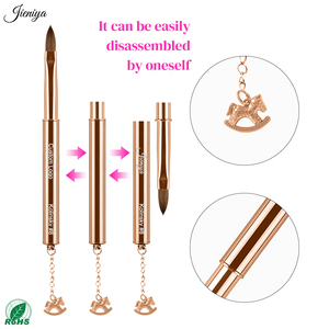 Pinceau acrylique Kolinsky durable multifonctionnel avec manche en métal doré et pendentif poney pour la conception et le détail des ongles - Product Image 6