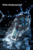 Casque de moto avec interphone bidirectionnel Q30 Pro, casque sans fil avec lampe torche LED, radio FM, écran LCD pour motard
