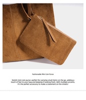 Sac fourre-tout en cuir véritable de luxe fait main, style minimaliste, luxe discret, double anse, sac à bandoulière pour femme avec pochette