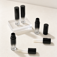 Conteneur de gloss à lèvres de luxe à dégradé de couleur avec logo personnalisé, 6 ml, tube de gloss à lèvres vide avec applicateur à pinceau, emballage cosmétique pour gloss à lèvres