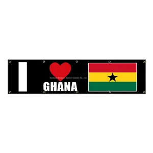 Быстрая Доставка 2x8 футов я люблю Гана 100% полиэстер баннер флаг