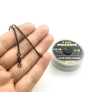 Ligne de pêche à la <span class=keywords><strong>carpe</strong></span> tressée extra-lourde sans plomb, facile à tresser, avec boucle de 5m, 45lb - Product Image 4
