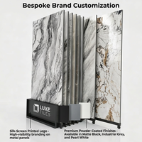 Support rotatif robuste pour échantillons de dalles de pierre, cadre métallique double face pour centre commercial de matériaux de construction en gros