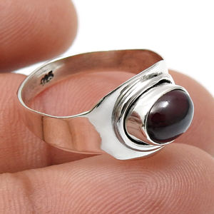 แหวนโกเมนธรรมชาติแท้925มีระดับแหวนเงินสเตอร์ลิงแหวนประณีตเครื่องประดับแฮนด์เมดดีไซน์หรูหราจำนวนมาก - Product Image 3