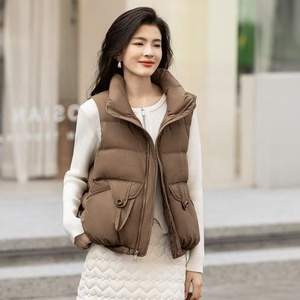 Veste à manches courtes pour femmes, printemps-automne, nouveau style, doublée de plumes, look haut de gamme - Product Image 2
